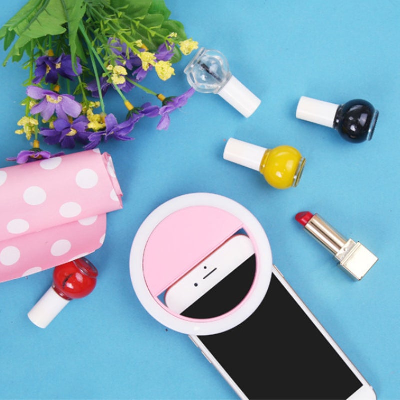 حلقة لكاميرا سيلفي بإضاءة LED محمولة تناسب جميع الهواتف المحمولة (لون أزرق، يمكنك شحنه) أزرق - Image 4