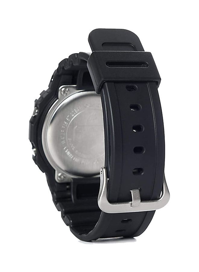 جي شوك ساعة يد رقمية دائرية الشكل بسوار من الراتنج مقاس 45 مم - لون أسود - طراز DW-5700TH-1 للأولاد - Image 2