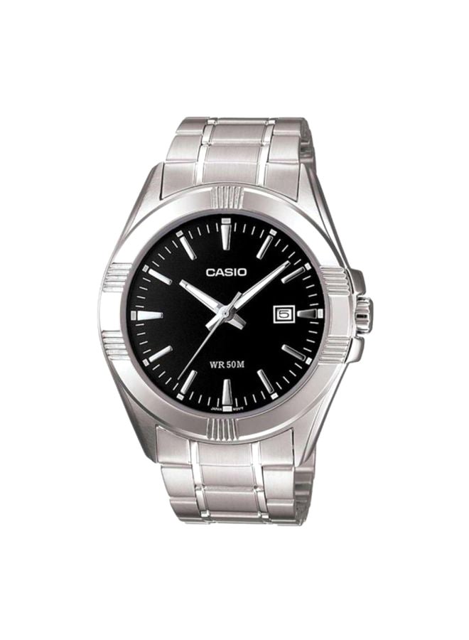 كاسيو ساعة يد بعقارب وسوار من الإستانلس ستيل طراز MTP-1308D-1A - قياس 49 مم - فضي للرجال - Image 1
