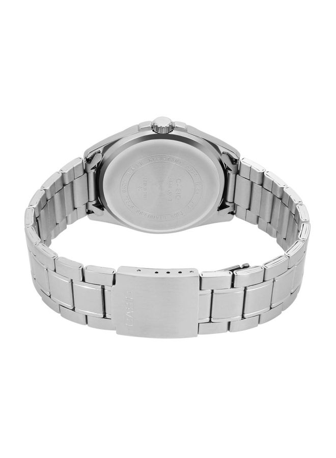 كاسيو ساعة يد بعقارب وسوار من الإستانلس ستيل طراز MTP-1308D-1A - قياس 49 مم - فضي للرجال - Image 2