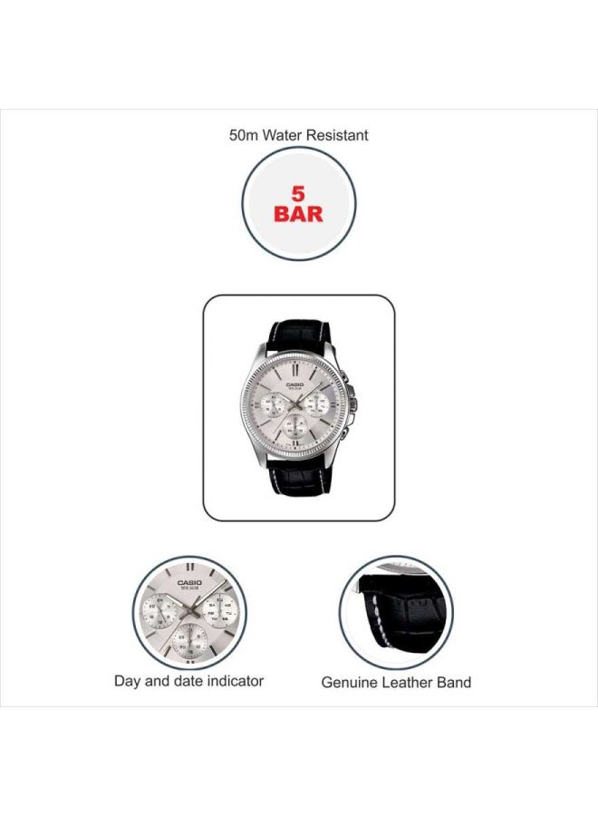 Men's Enticer Analog Watch MTP-1375L-7AVDF - 48 mm - Black/White - v1599905809/N23393613A_5