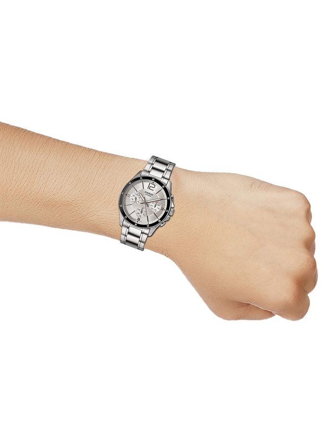 كاسيو ساعة يد إنتايسر بعقارب طراز MTP-1374D-7A - قياس 44 مم - فضي للرجال - Image 4