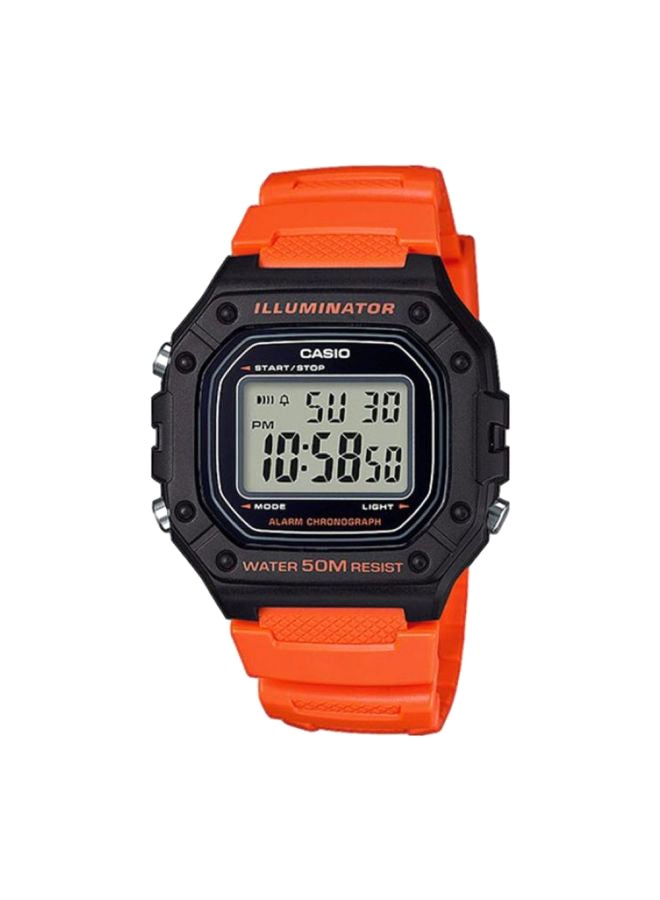 CASIO Boys' Youth Series Digital Watch W-218H-4B2V - 43 mm - Orange  - Image 1