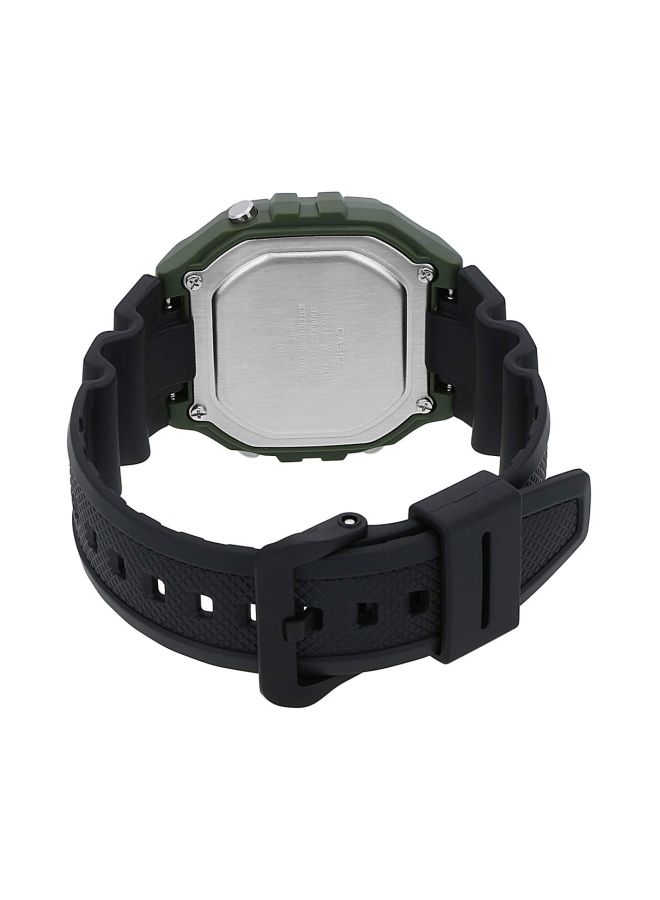 كاسيو ساعة يد رقمية مقاومة للماء طراز W-218H-3AVEF - مقاس 44 مم - لون أسود للرجال - Image 4