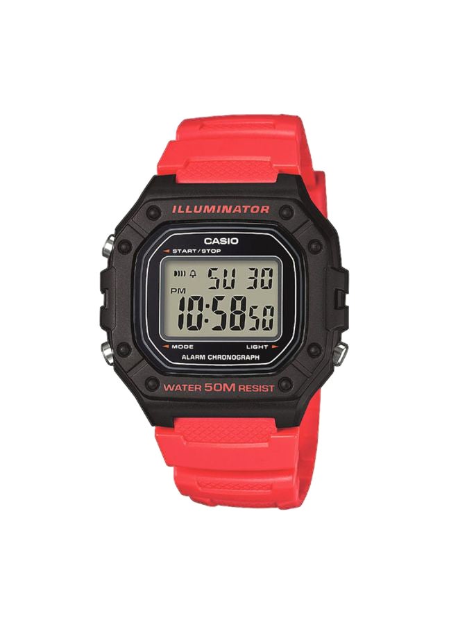 CASIO Men's Youth Timepiece Digital Watch W-218H-4BVEF - 44 mm - Red - Image 1
