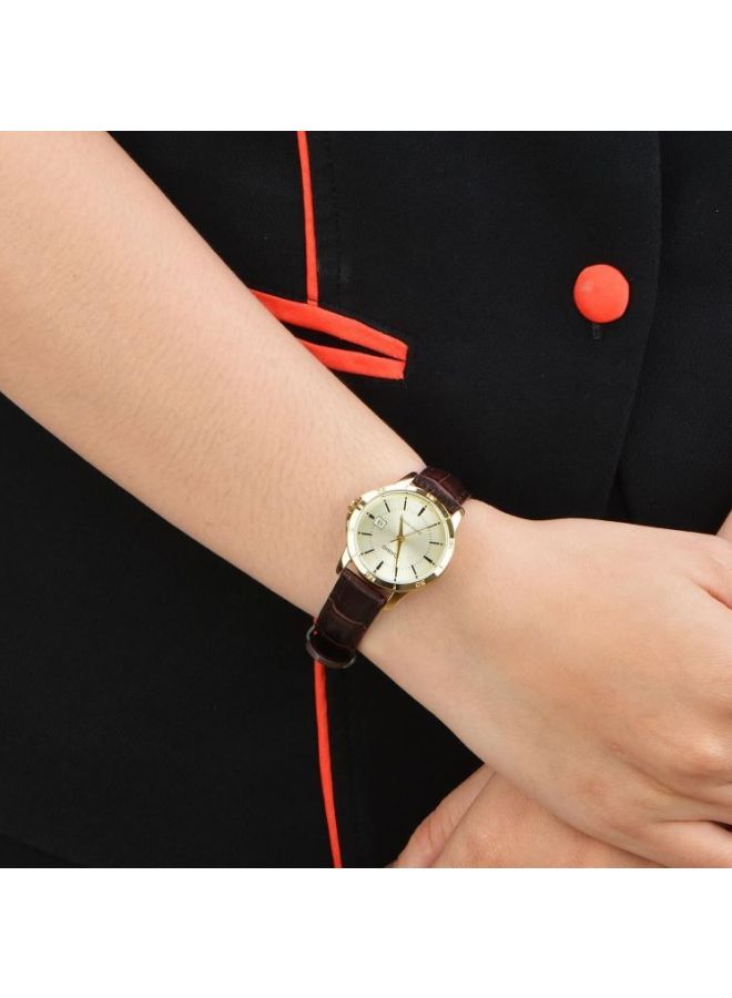 CASIO Women's Water Resistant Analog Watch LTP-V004GL-9A - 30 mm - Brown - Image 4