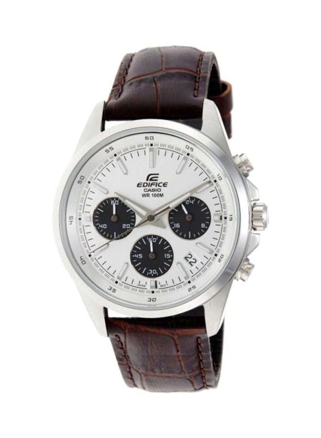 CASIO - men Edifice Leather Chronograph Watch EFR-527L-7AV - Image 1