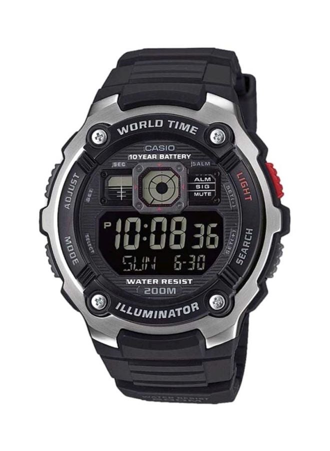 كاسيو ساعة يد إلومينيتور رقمية ومقاومة للماء طراز AE-2000W-1BVEF - مقاس 48 مم - لون أسود للرجال - Image 1