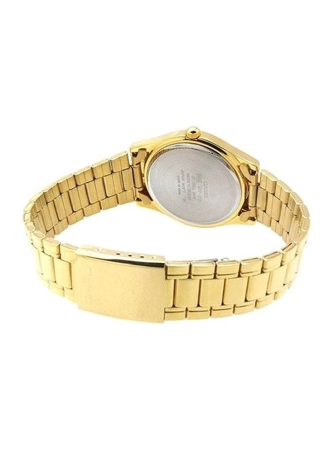 كاسيو ساعة يد بعقارب وسوار من الإستانلس ستيل طراز LTP-V300G-9A - قياس 33 مم - لون ذهبي للنساء - Image 2