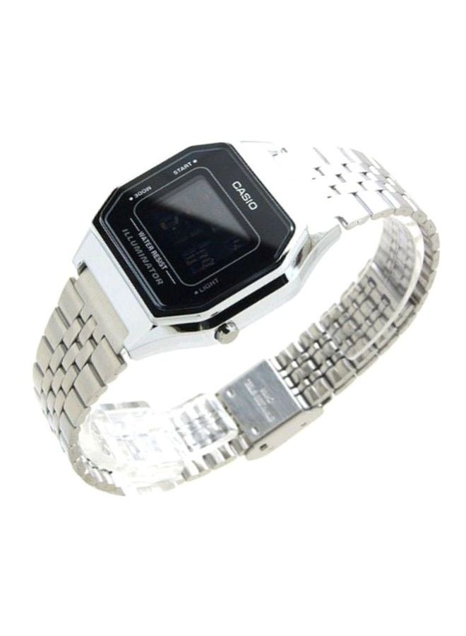 كاسيو ساعة يد رقمية مقاومة للماء طراز LA680WA-1B - مقاس 34 مم - لون فضي للنساء - Image 4