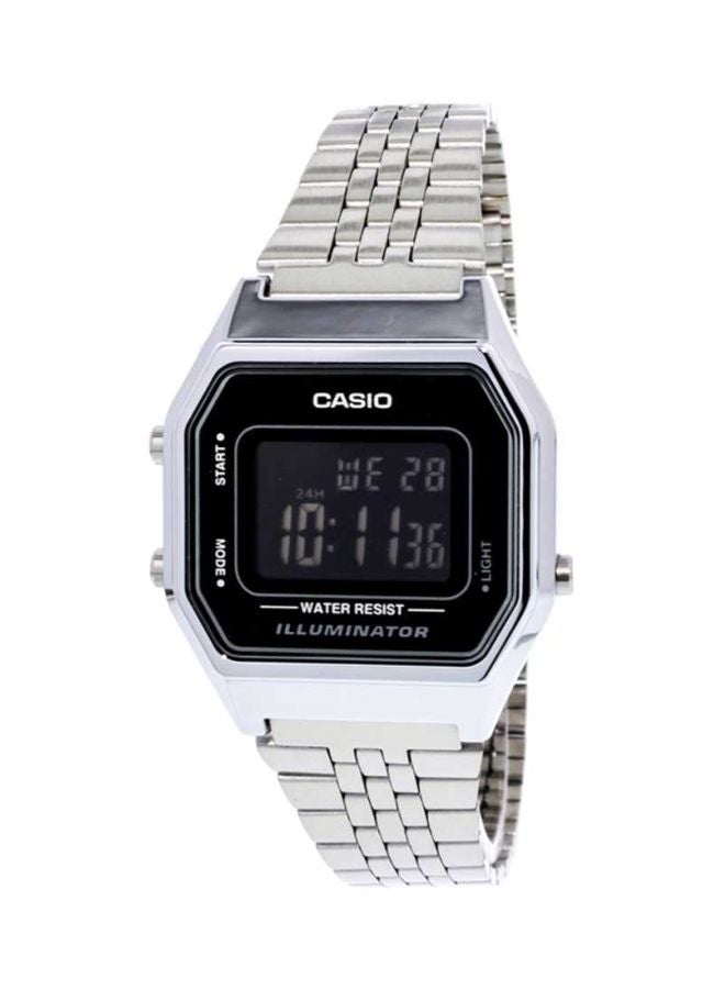 كاسيو ساعة يد رقمية مقاومة للماء طراز LA680WA-1B - مقاس 34 مم - لون فضي للنساء - Image 1