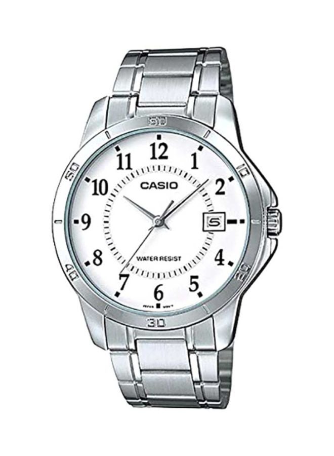 كاسيو ساعة يد بعقارب مقاومة للماء طراز MTP-V004D-7 مقاس 47 مم - فضي للرجال - Image 1