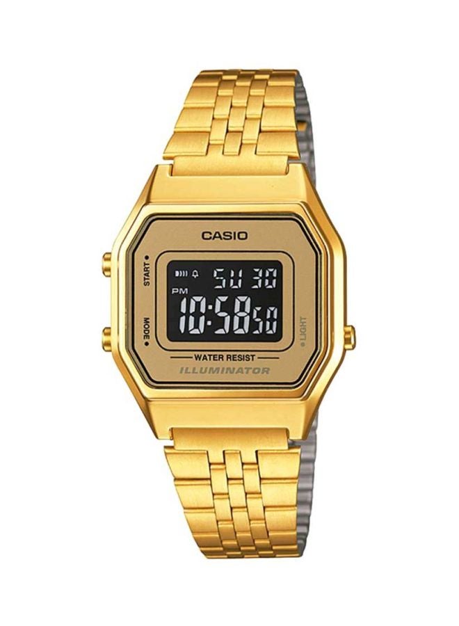 CASIO Women's Vintage Water Resistant Digital Watch LA680WGA-9BDF - 29 mm - Gold - Image 1