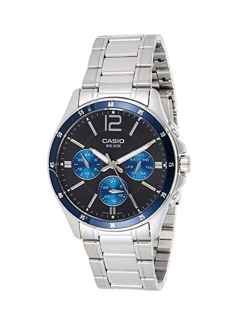 Men's Enticer Analog Watch MTP-1374D-2AVDF - 35 mm - Silver