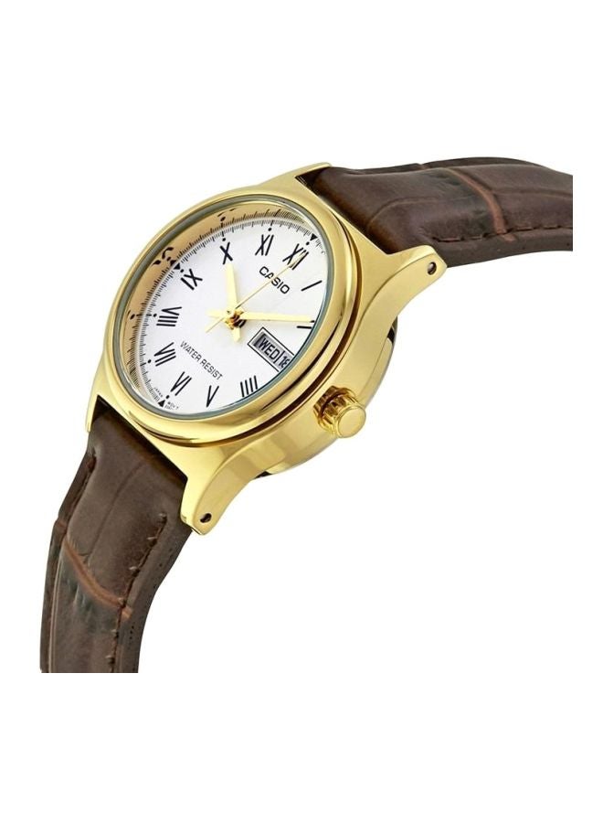 كاسيو ساعة يد رسمية بعقارب طراز LTP-V006GL-7BVDF مقاس 30 ملم - لون بني للنساء - Image 3