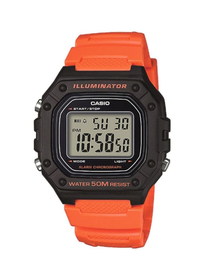 CASIO Men's Youth Digital Watch W-218H-4B2VEF - 44 mm - Orange  - Image 1