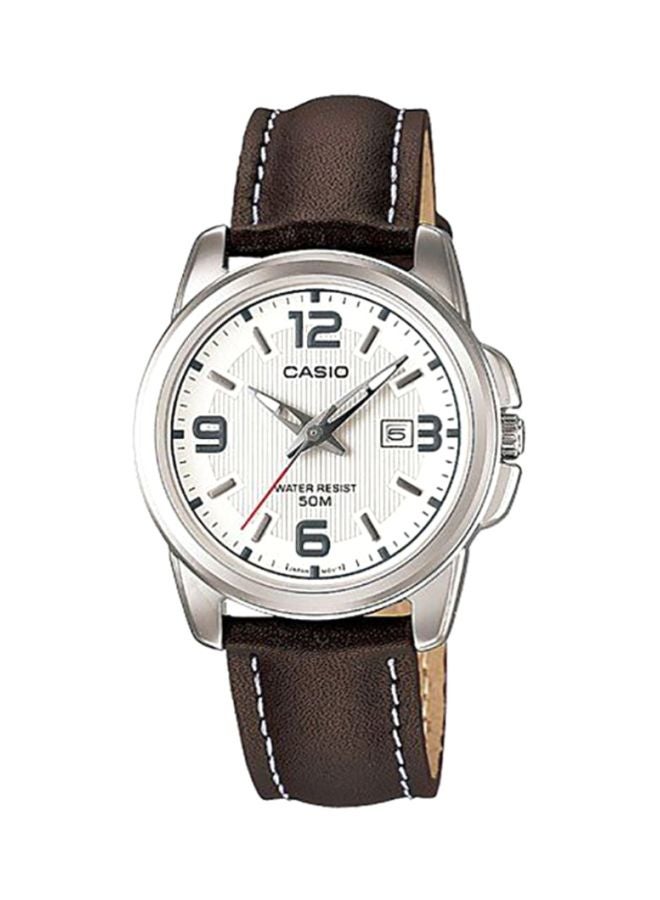 كاسيو ساعة يد إنتيسر بعقارب طراز LTP-1314L-7AVDF - 33 مم - بني للنساء - Image 1