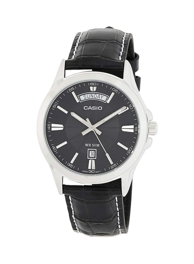 CASIO Men's Enticer Analog Watch MTP-1381L-1AVDF - 47 mm - Black - Image 1