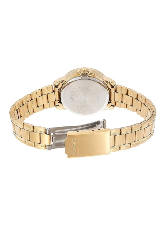 كاسيو ساعة يد رسمية بعقارب طراز LTP-V004G-9B - قياس 30 مم - لون ذهبي للنساء - Image 2