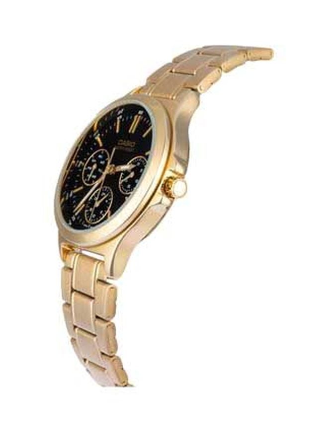 كاسيو ساعة يد بعقارب وسوار من الإستانلس ستيل طراز LTP-V300G-1AUDF - مقاس 33 مم - لون ذهبي للنساء - Image 4