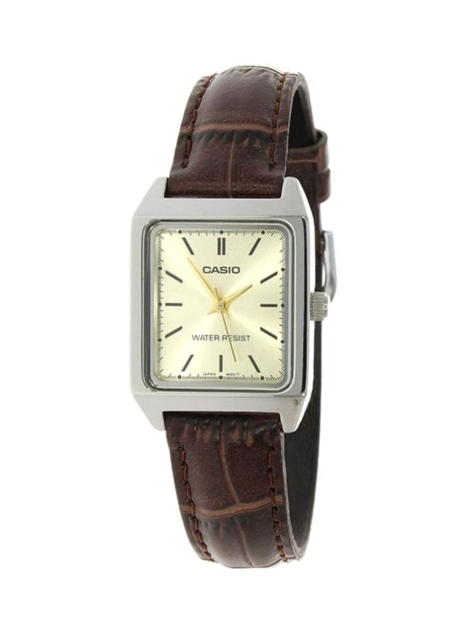 كاسيو ساعة يد بعقارب ومقاومة للماء طراز LTP-V007L-9EUDF - 31 مم - بني للنساء - Image 1