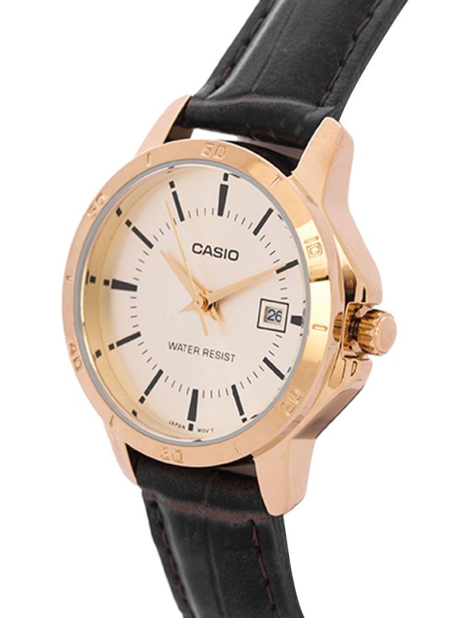 CASIO Women's Dress Water Resistant Analog Watch LTP-V004GL-9A - 35 mm - Brown - Image 3
