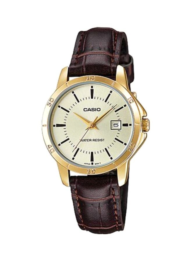 CASIO Women's Dress Water Resistant Analog Watch LTP-V004GL-9A - 35 mm - Brown - Image 1