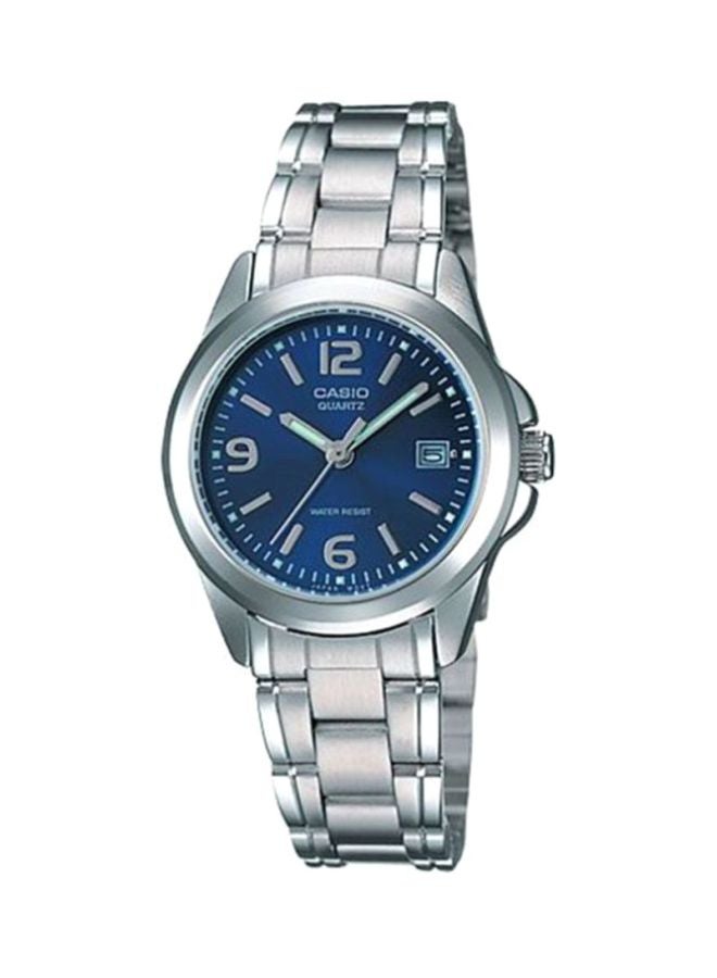 كاسيو ساعة يد بعقارب مقاومة للماء من سلسلة إنتايسر طراز LTP-1215A-2ADF - مقاس 28 مم - فضي للنساء - Image 1