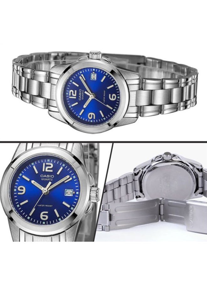 كاسيو ساعة يد بعقارب مقاومة للماء من سلسلة إنتايسر طراز LTP-1215A-2ADF - مقاس 28 مم - فضي للنساء - Image 5