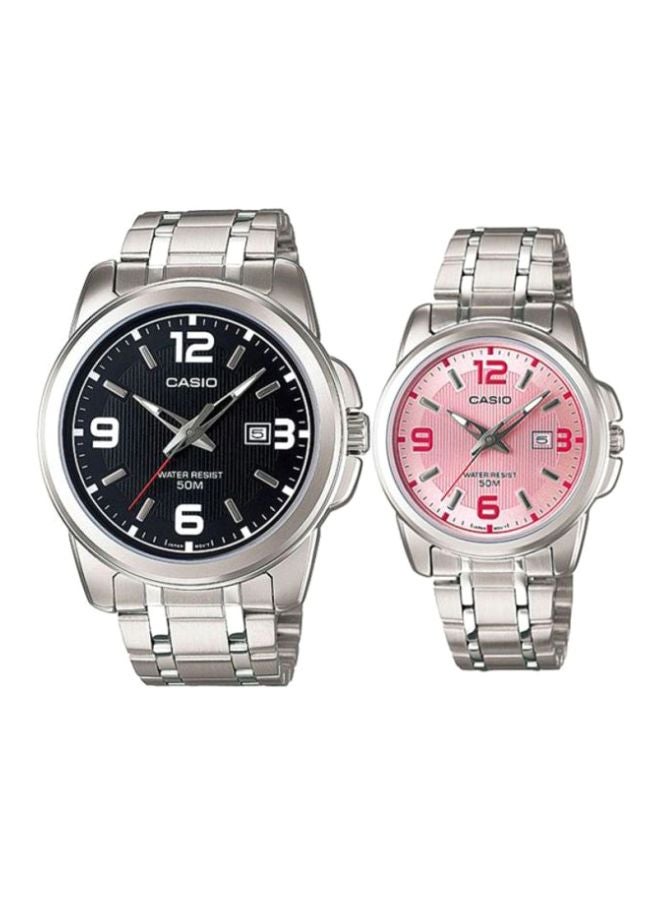 CASIO Enticer Water Resistant Analog Couple Watch Set MTP-1314D-1AV/LTP-1314D-5AV  - Image 1
