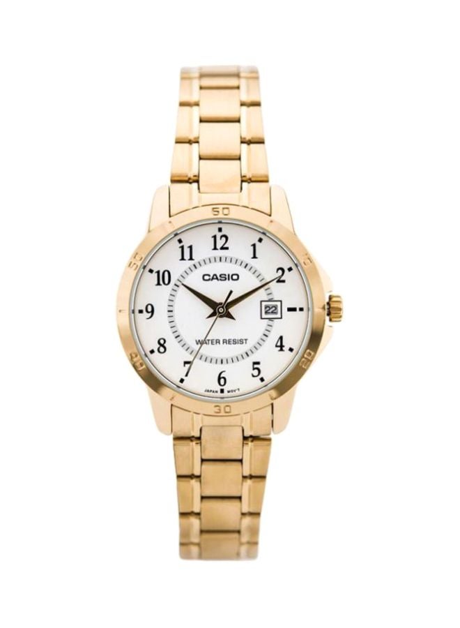 كاسيو ساعة يد رسمية بعقارب طراز LTP-V004G-7B - مقاس 35 مم - لون ذهبي للنساء - Image 1