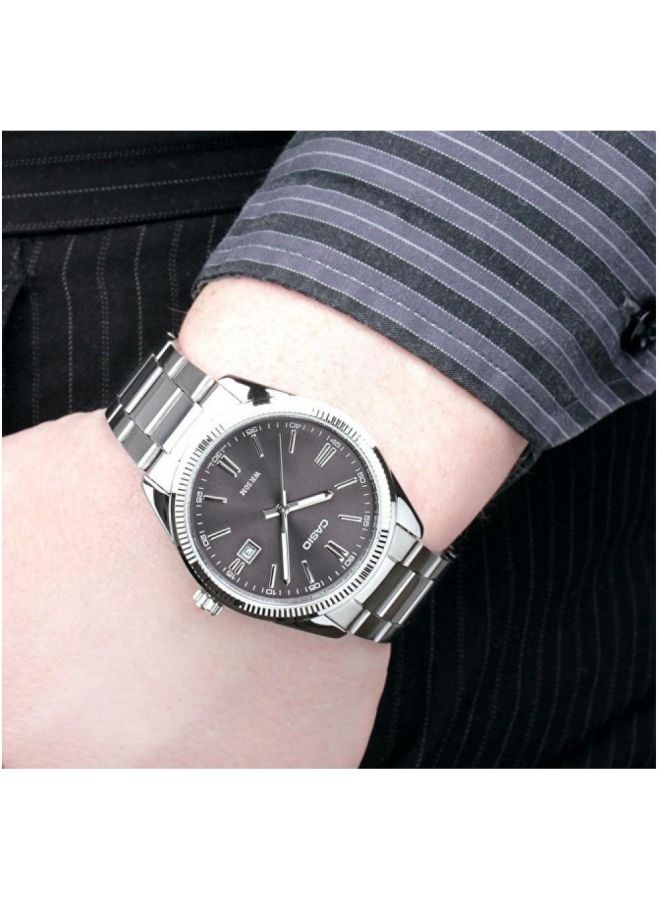 Men's Enticer Analog Watch MTP-1302D-1A1VDF - 30 mm - Silver