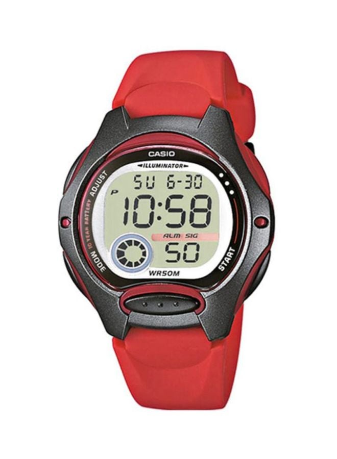 كاسيو ساعة يد رقمية للشباب طراز LW-200-4A - 38 مم - لون أحمر للنساء - Image 1