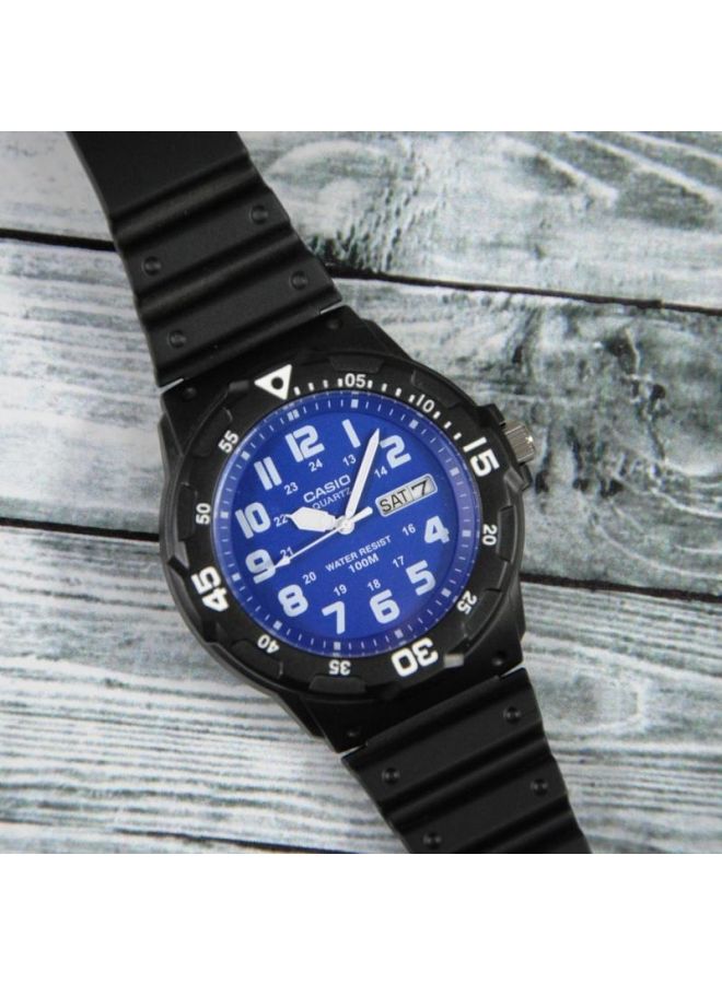 كاسيو ساعة يد بعقارب مقاومة للماء طراز MRW-200H-2B2VEF - 48 مم - أسود للرجال - Image 4