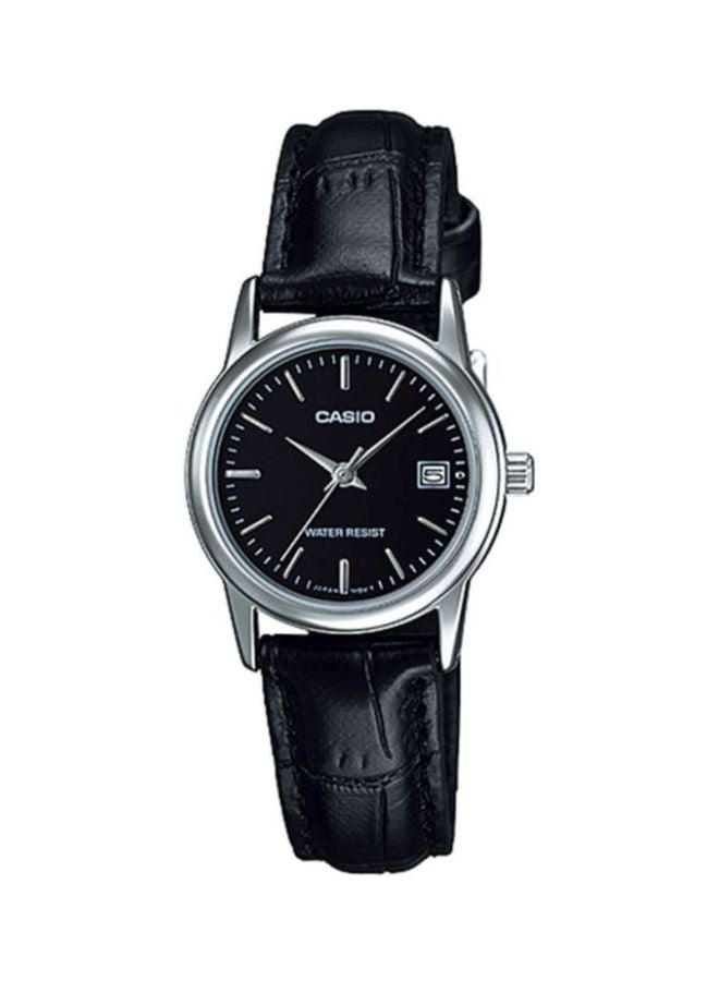 كاسيو ساعة يد رسمية بعقارب طراز LTP-V002L-1A - قياس 24 مم - لون أسود للنساء - Image 1