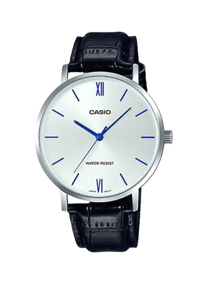 كاسيو ساعة يد إنتايسر بعقارب طراز MT- 01L-7B1UDF - 40 مم - أسود للرجال - Image 1