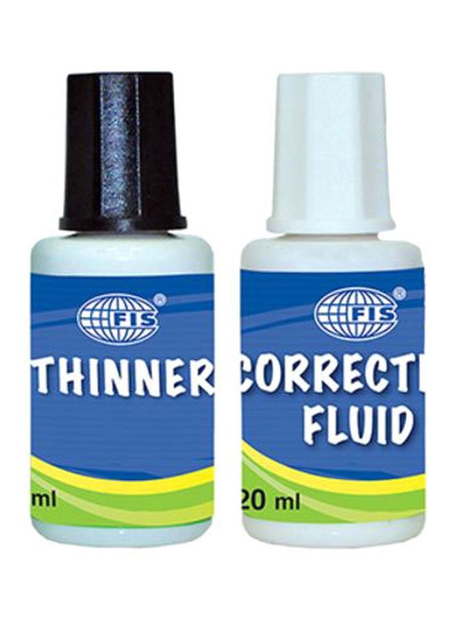 FIS 2-Piece Correction Fluid With Thinner Set White - Image 1