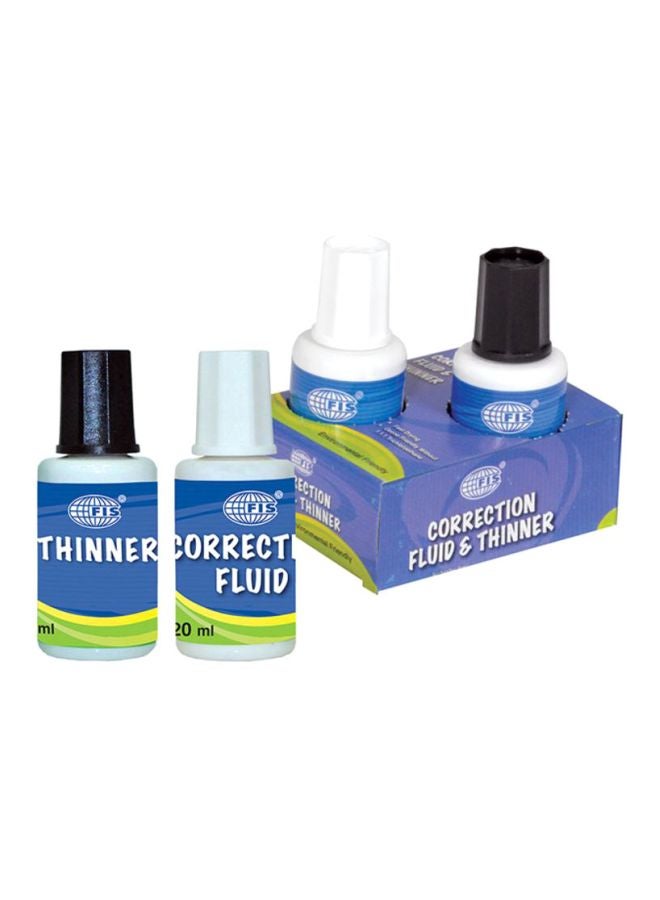 FIS 2-Piece Correction Fluid With Thinner Set White - Image 2
