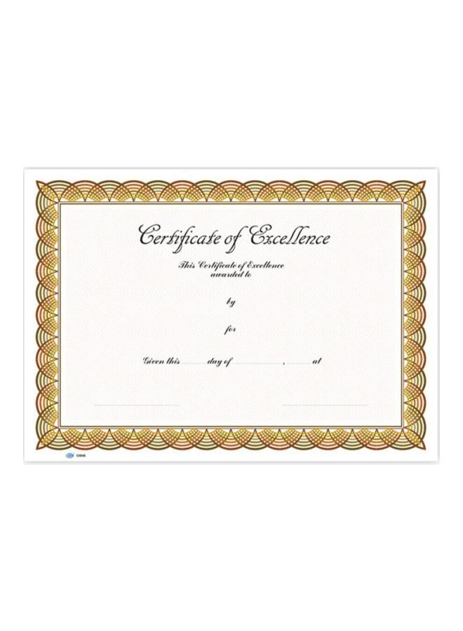 FIS 10-Piece A4 Arabic Design Certificate For Excellence White