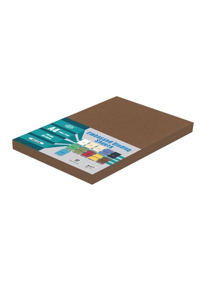 FIS - 100-Piece A4 Embossed Binding Sheet Brown - Image 1