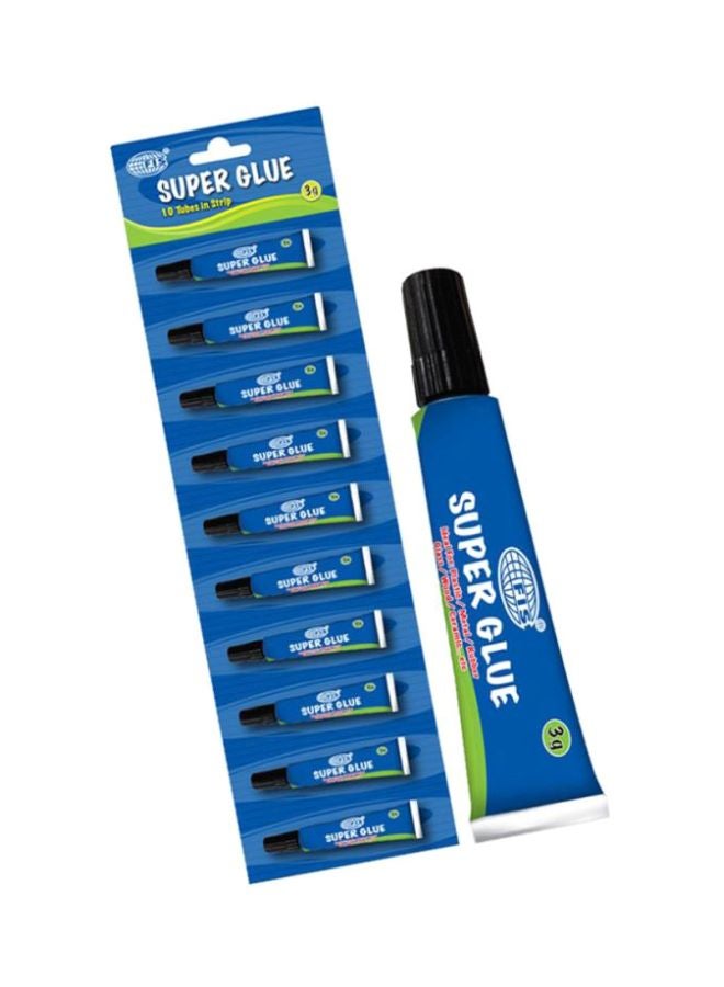 طقم إصبع صمغ ممتاز مكوّن من 10 قطع أسود/أزرق