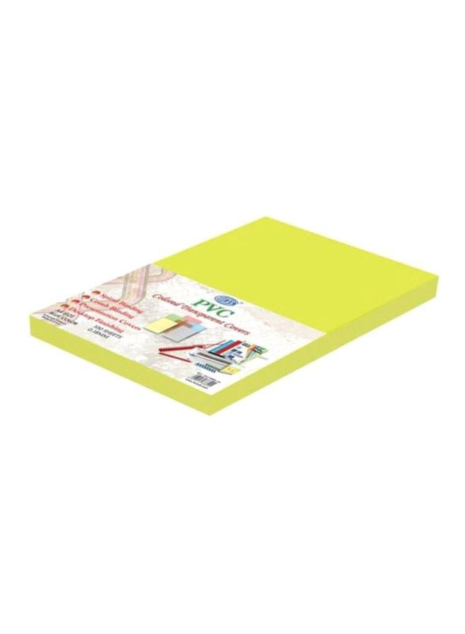 FIS 100-Piece PVC A4 Colored Transparent Covers Yellow 
