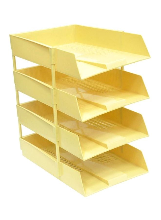 Set Of 4 A4 Office Tray Yellow