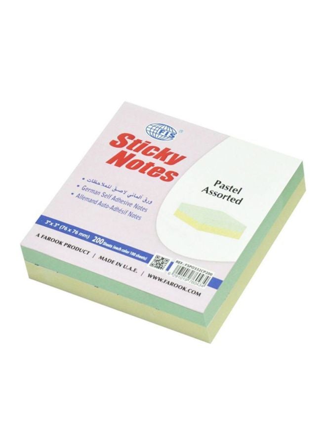 إف اي أس  طقم أوراق ملاحظات لاصقة مكون من 6 قطع أصفر/ أخضر - Image 2