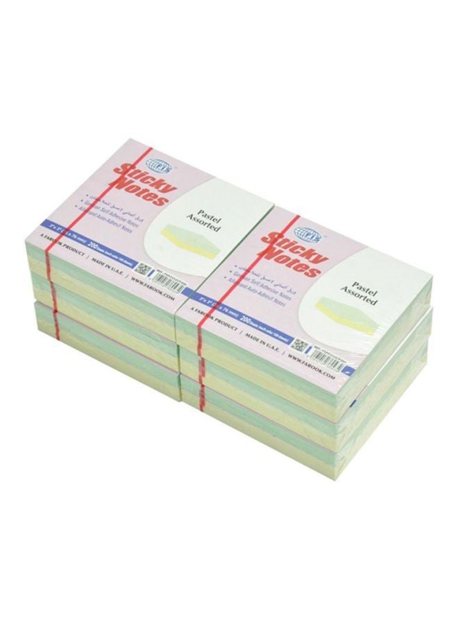 إف اي أس  طقم أوراق ملاحظات لاصقة مكون من 6 قطع أصفر/ أخضر - Image 3