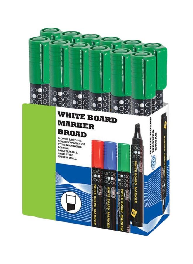 FIS 12-Piece White Board Markers Set Green - Image 1