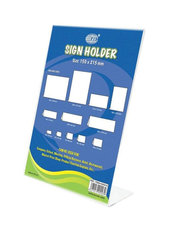 FIS L-Shaped Upright Sign Holders Clear