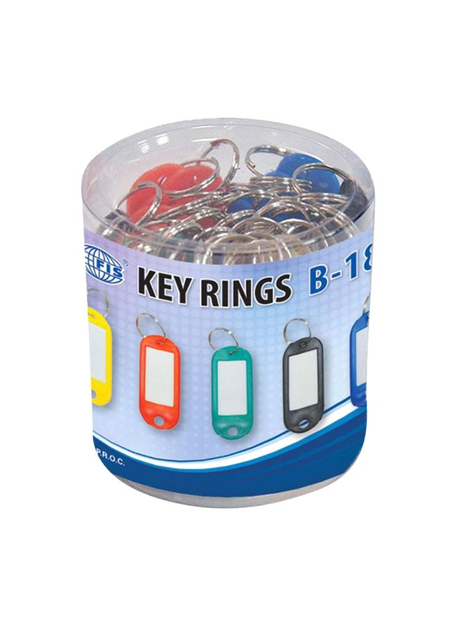 إف اي أس  حلقة مفاتيح متعددة الاستخدامات من 50 قطعة فضي/ أحمر/أسود