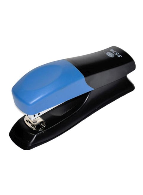 Plastic Body Stapler With Rubber Base Black/Blue