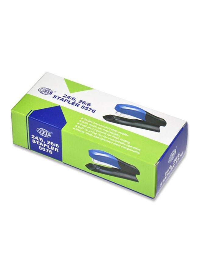 Plastic Body Stapler With Rubber Base Black/Blue